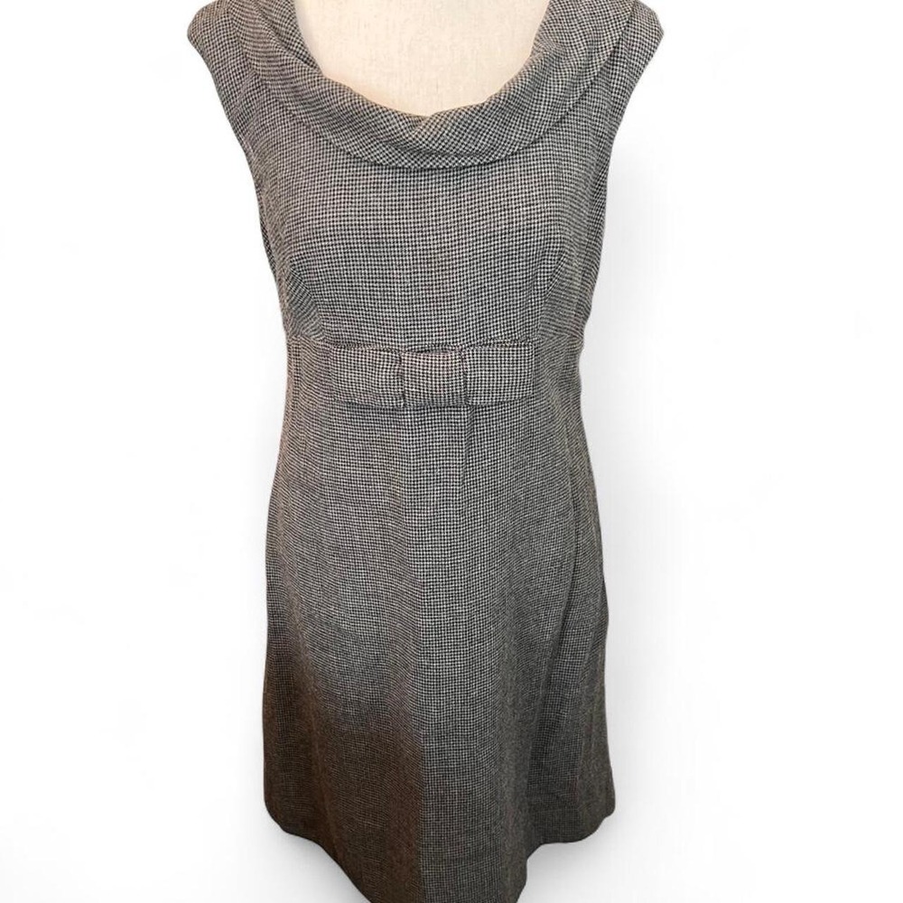 R.E.D. Valentino Gray Houndstooth Sleeveless A-line Dress Women's 44 (US 8) Chic